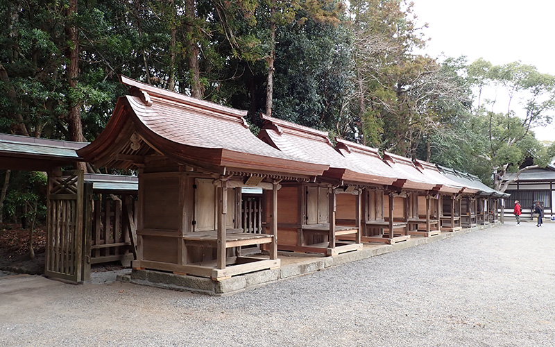 辺津宮末社保存修理工事　進捗