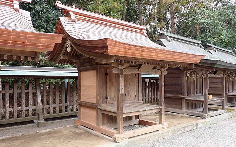 辺津宮末社保存修理工事　進捗